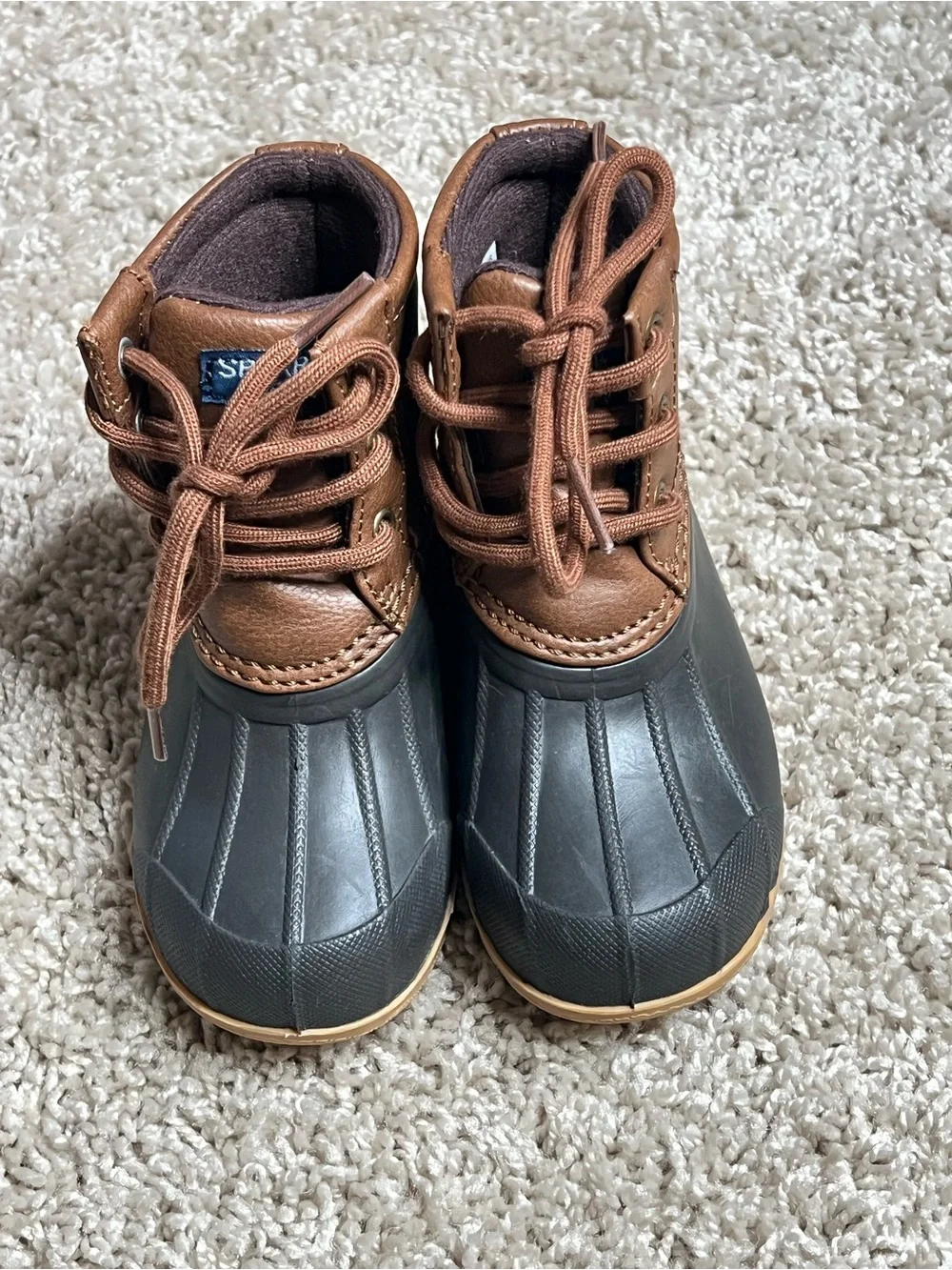 7 Kids Brown and Black Duck Boots - Comfort & Weather Protection